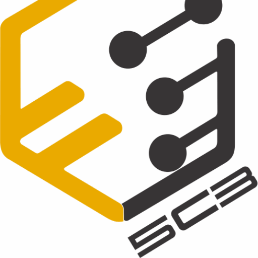 Sello logo principal SCB Comercial - 5C3. Somos líderes en seguridad y exhibición de productos en puntos de venta.